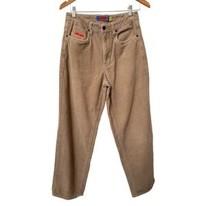 Empyre Mens Tan Corduroy Loose Fit Skate Pants Khaki Size 28 Embroidered Logo